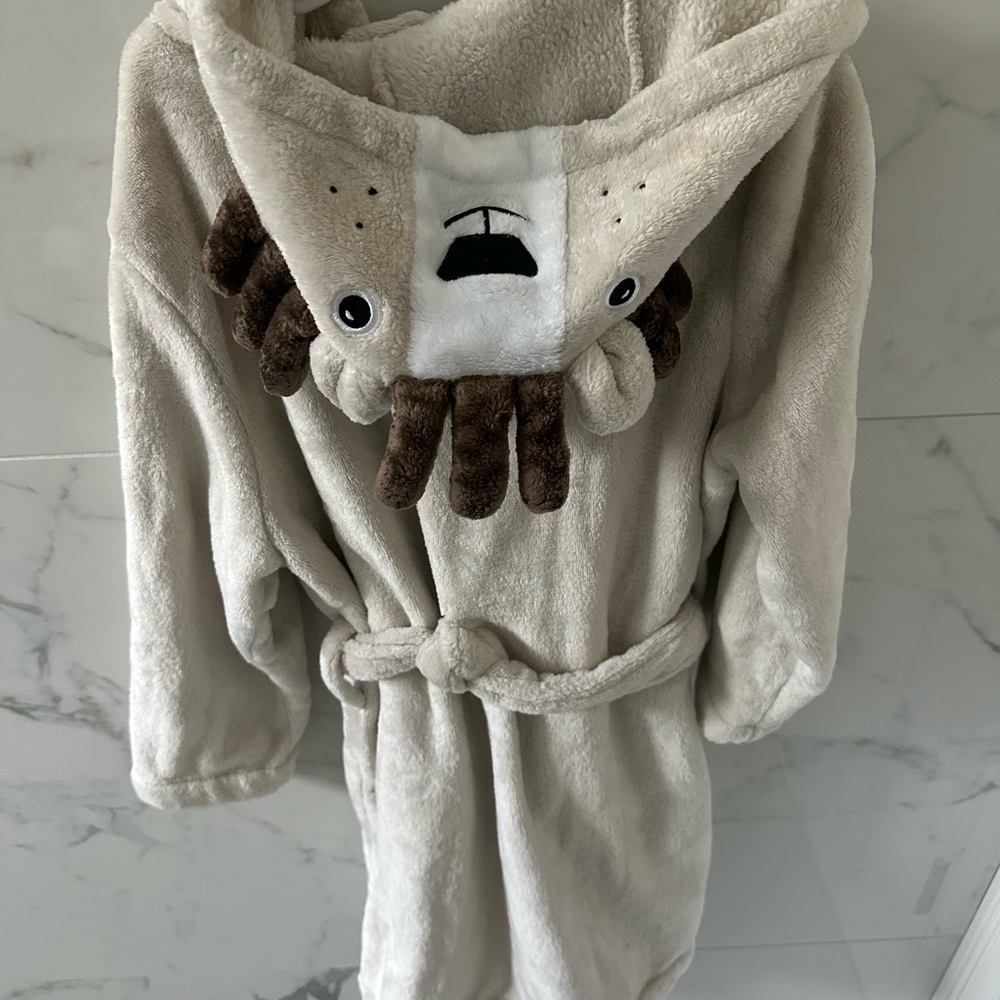 Pottery Barn Kids Beige Animal Hooded Robe